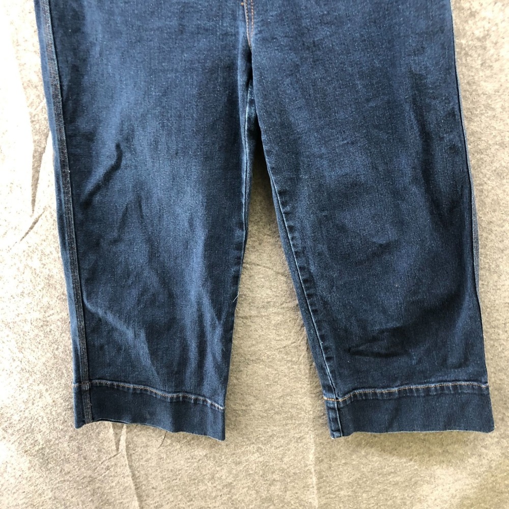 Loft High Waisted Wide Leg Crop Jeans Womens 28 / 6 Blue Dark Wash Stretch - Picture 4 of 11